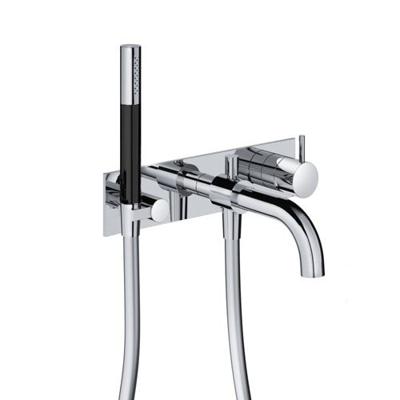 Hotbath Cobber afbouwdeel inbouw douche-/badmengkraan met automatische omstelinrichting, doucheslang en handdouche, gepolijst messing PVD