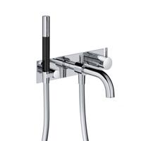 Hotbath Cobber afbouwdeel inbouw douche-/badmengkraan met automatische omstelinrichting, doucheslang en handdouche, gepolijst messing PVD