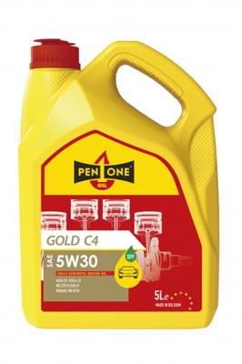 Pen1One motorolie Gold C4 5W30 5 liter geel/rood Pen1One motorolie Gold C4 5W30 5 liter geel/rood