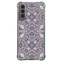 Samsung Galaxy S21 Anti-Shock Hoesje Flower Tiles - thumbnail