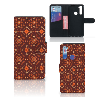 Xiaomi Redmi Note 8T Telefoon Hoesje Batik Brown Xiaomi Redmi Note 8T Telefoon Hoesje Batik Brown