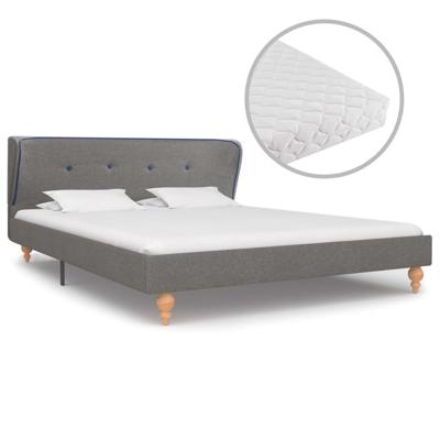 vidaXL Bed met matras stof lichtgrijs 140x200 cm vidaXL Bed met matras stof lichtgrijs 140x200 cm