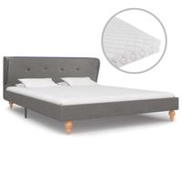 vidaXL Bed met matras stof lichtgrijs 140x200 cm