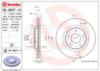 Remschijf BREMBO, Remschijftype: Binnen geventileerd, u.a. für Dodge, Chrysler, Jeep, Lancia - thumbnail