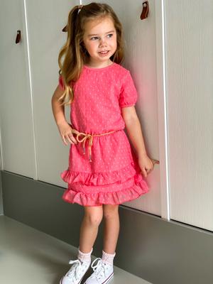 Quapi Meisjes jurk - Fadila - Helder koraal