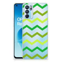 OPPO Reno 6 5G TPU bumper Zigzag Groen - thumbnail