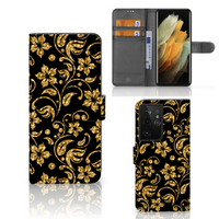 Samsung Galaxy S21 Ultra Hoesje Gouden Bloemen