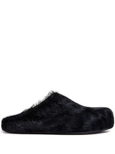 Marni chaussons Fussbett Sabot en raphia - Noir