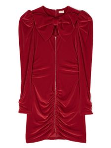 Elisabetta Franchi La Mia Bambina robe en velours à détail de nœud - Rouge