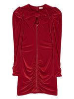 Elisabetta Franchi La Mia Bambina robe en velours à détail de nœud - Rouge