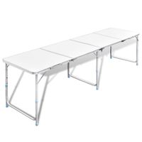 Campingtafel inklapbaar en verstelbaar in hoogte aluminium 240 x 60 cm