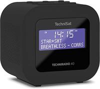 TechniSat TECHNIRADIO 40 - DAB+ wekkerradio (DAB, FM, alarm met twee instelbare alarmtijden, slaaptimer, snooze-functie, dimbaar LCD-scherm, USB-oplaadfunctie) zwart