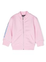 DSQUARED2 KIDS sweat zippé à logo imprimé - Rose