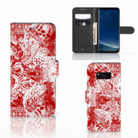 Telefoonhoesje met Naam Samsung Galaxy S8 Angel Skull Rood