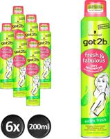 Schwarzkopf Got2b Fresh & Fabulous Extra Fresh Droogshampoo - Voordeelverpakking 6x200ml