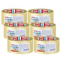 tesa Pack Ultra Strong in verpakking van 6 stuks - pvc-plakband voor stevig verpakken en veilig bundelen - transparant - 6 rollen van elk 66 m