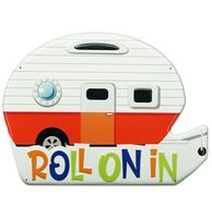 Roll On In Caravan - Metalen Bord - 49x40 Cm