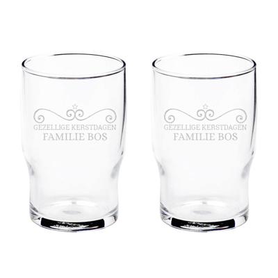 Waterglas graveren (2 stuks)