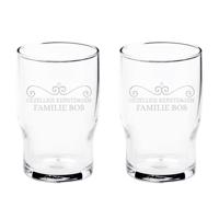 Waterglas graveren (2 stuks)