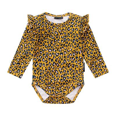 Your Wishes newborn romper panterprint oker/zwart