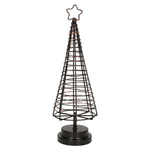 Verlichte figuren zwarte 3D lichtboompje/metalen boom/kerstboompje met 45 led lichtjes 36 cm