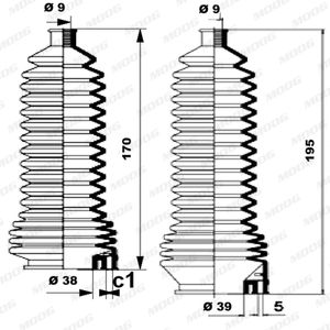 Stuurhoes, stuureenheid MOOG, Inbouwplaats: Vooras links en rechts, u.a. für Renault, Nissan