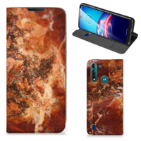 Motorola Moto G8 Power Lite Standcase Marmer Bruin