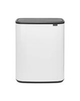 Brabantia Bo Touch Bin Prullenbak, Recycling, White, 2 binnenemmers (2 x 30L)