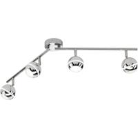 LED Plafondspot - Trion Bonaret - 12W - Warm Wit 3100K - 4-lichts - Rond - Glans Chroom - Kunststof