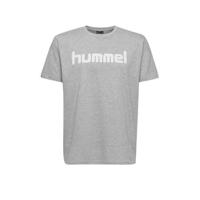 hummel T-shirt met logo grijs melange