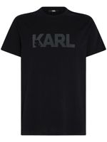 Karl Lagerfeld t-shirt en coton biologique à logo floqué - Noir - thumbnail