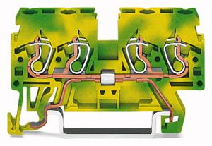 WAGO 870-837 Aardingsklem 5 mm Spanveer Toewijzing: Terre Groen, Geel 100 stuk(s)