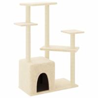 vidaXL Kattenmeubel met sisal krabpalen 107,5 cm crèmekleurig, kattenpaal, kattenboom, kattenkrabpaal, kattenhuis, kattenmeubel, kattenpalen
