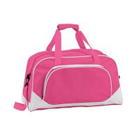 Sporttas of vrije tijd tas - fuchsia roze - 42 x 24 x 20 cm - 2 vakken - draagband