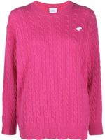 Patou pull en maille torsadée à logo - Rose