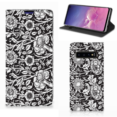 Samsung Galaxy S10 Smart Cover Black Flowers