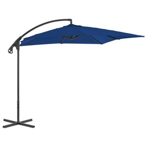 Zweefparasol met stalen paal 250x250 cm azuurblauw