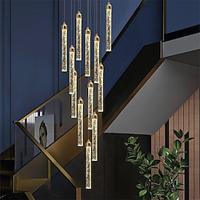 moderne led-kroonluchter 1/2/5/8/10/12/18 kop dimbaar licht kristallen hangers lichtarmatuur voor hoog plafond woonkamer foyer chroom verlichting verlichting hedendaagse plafondlamp kroonluchters (12 Lightinthebox