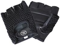 Fitness-Mad fitness-handschoenen leer/mesh zwart