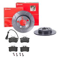 Remmenset, remschijf BREMBO, Remschijftype: Gespleten, Inbouwplaats: Achteras: , u.a. für Skoda, VW, Seat