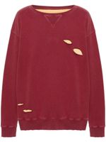 Maison Margiela sweat superposé à effet usé - Rouge