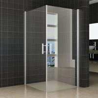 Douchecabine Wiesbaden Vierkant Dubbele Swingdeur 100x100x200cm Antikalk Helder Glas Chroom Profiel 8mm Veiligheidsglas Easy Clean