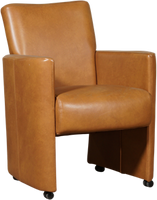 Cognac leren moderne eetkamerfauteuil Elegant - Granada leer Sahara (cognac leer) - thumbnail