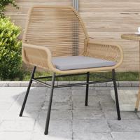 Tuinstoelen 2 st met kussens poly rattan bruin - thumbnail