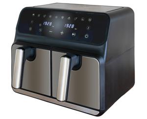 Unold TWIN ZONE Airfryer 8 l 1700 W 2 gescheiden temperatuurregelaars Zwart, RVS