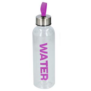 Waterfles / drinkfles / sportfles - transparant/paars - kunststof - 550 ml - schroefdop