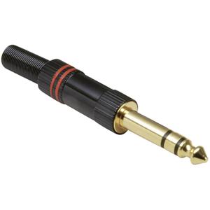 TRU COMPONENTS TC-2502112 Jackplug 6,35 mm Stekker, recht Aantal polen: 3 Stereo Zwart, Rood 1 stuk(s)