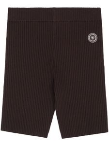 Sporty & Rich short nervuré à patch logo - Marron