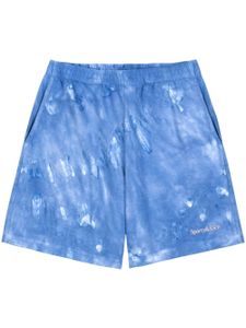 Sporty & Rich logo-embroidered cotton track shorts - Bleu