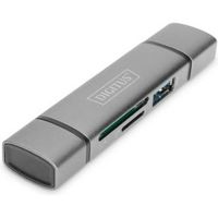 ASSMANN Electronic DA-70886 geheugenkaartlezer Aluminium USB 3.2 Gen 1 (3.1 Gen 1) Type-A/Type-C - thumbnail